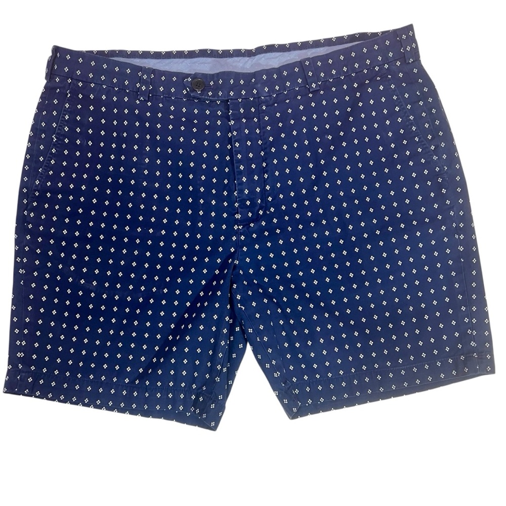 Brooks Brothers Men’s Bermuda Shorts Size 38 Navy Blue 100% Cotton Diamond